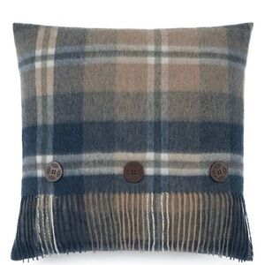 UGG Plaid Wool Throw Pillow cover with Fringe
